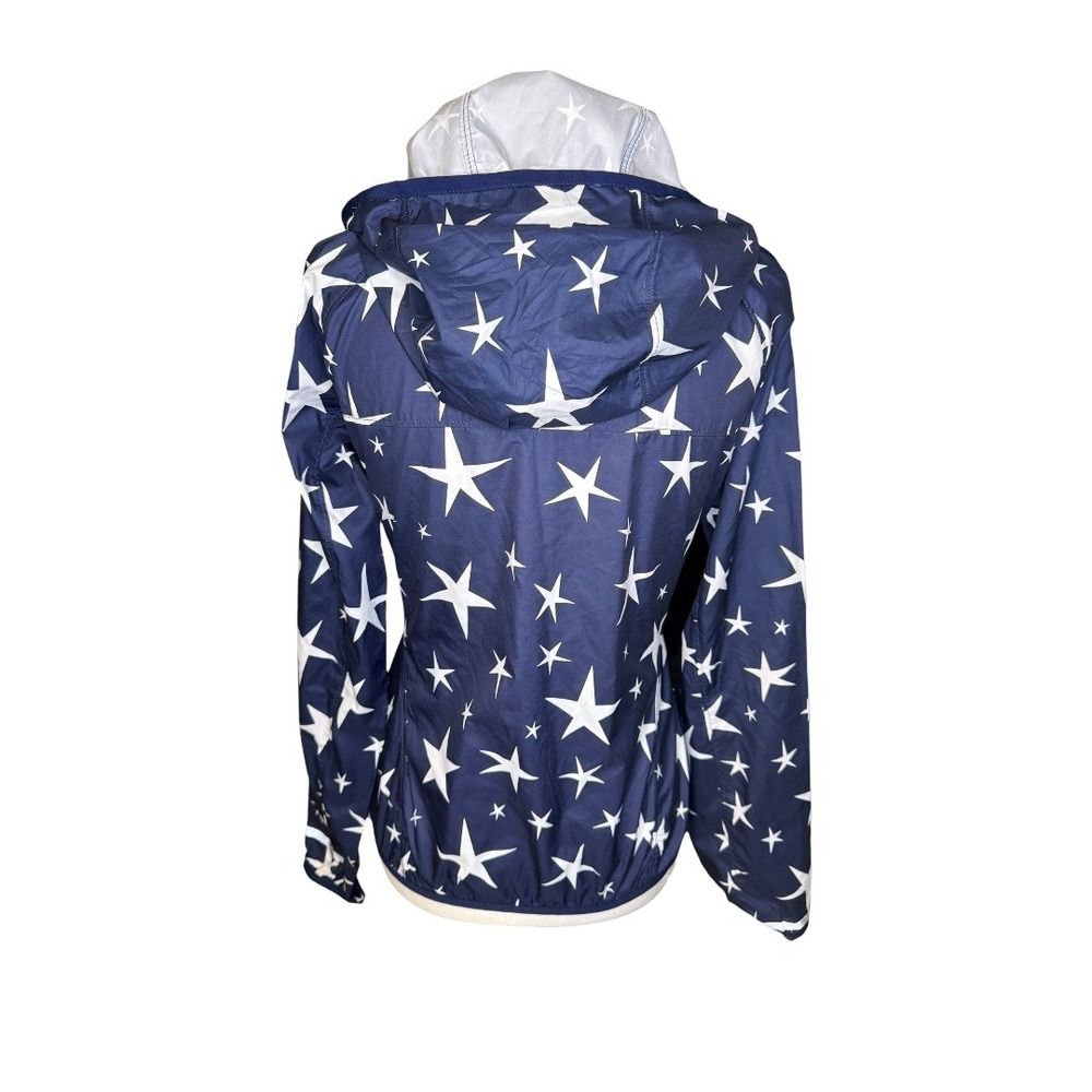 New Balance For J. Crew Star Print Hooded Lightweight Jacket Size XS Navy White - Picture 3 of 7